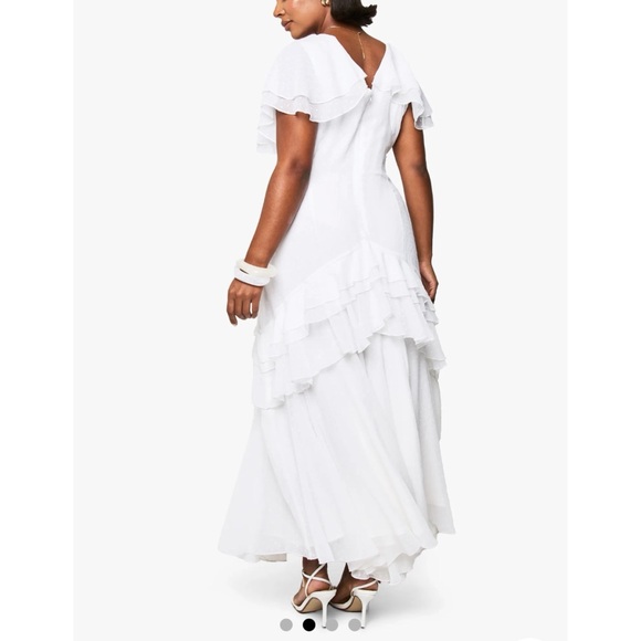 Elegant White Ruffle Maxi Dress - Picture 4 of 5